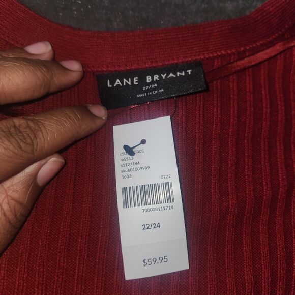 NWT Lane Bryant Classic Bracelet Sleeve TieFront Overpiece Rumba Red Size 22/24 - Picture 3 of 8